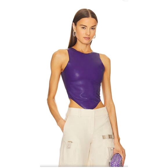 Miaou Jinx Tank Top Cami Latex Deep Violet Fetish Sz M NWT $295 Revolve - Picture 3 of 13